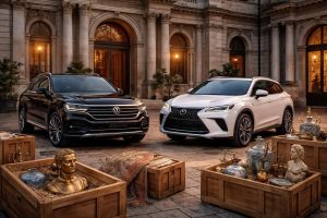 découvrez le transport sécurisé d'antiquités européennes grâce aux véhicules fiables et performants volkswagen touareg et lexus rx, alliant protection et élégance pour vos objets précieux.