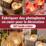 Photophore en cœur fait main, ajoutant une touche romantique à la décoration intérieure