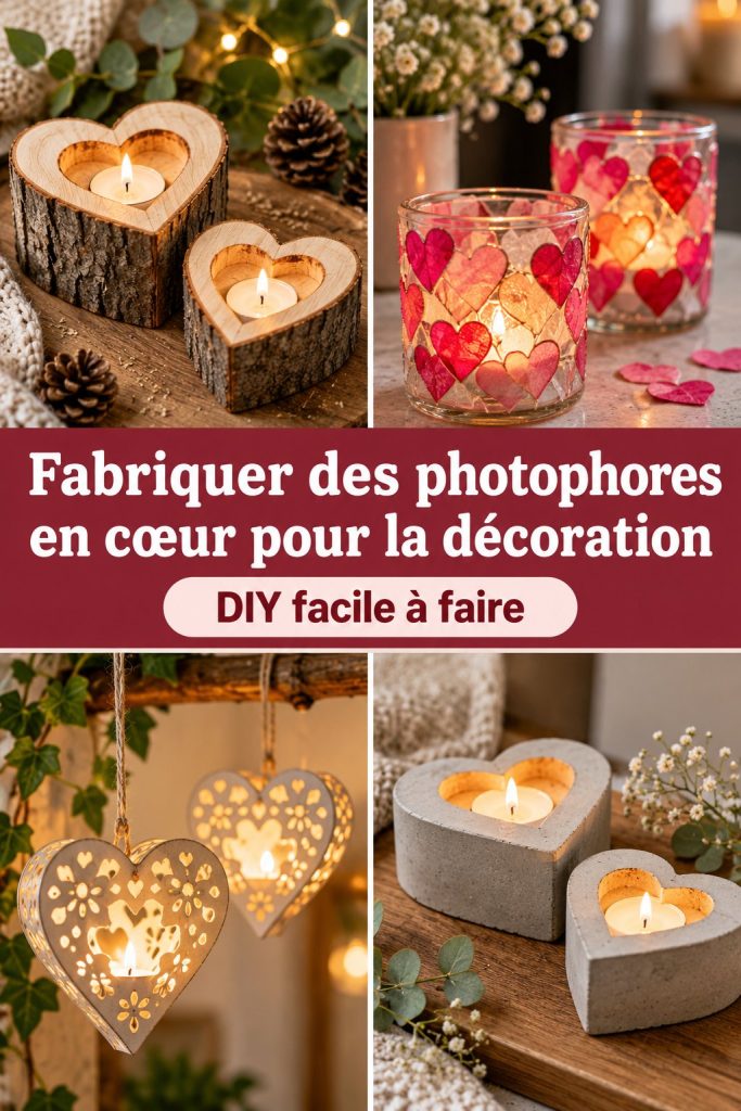 Photophore en cœur fait main, ajoutant une touche romantique à la décoration intérieure